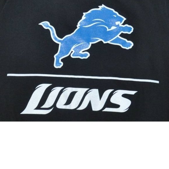 Mens Detroit Lions T-Shirt Small NFL Football Calvin Johnson Black Short Sleeve - Picture 2 of 4